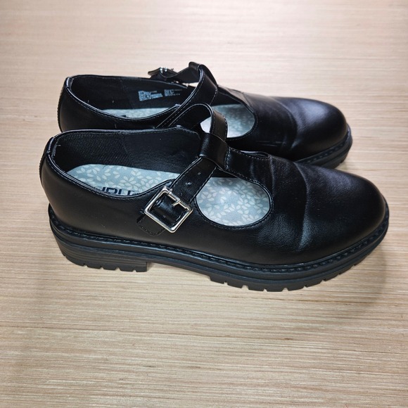 NoBo Black Mary Jane Platform Lug Buckle Strap Shoe Womens 9 Whimsigoth JBU Sole - Picture 5 of 7